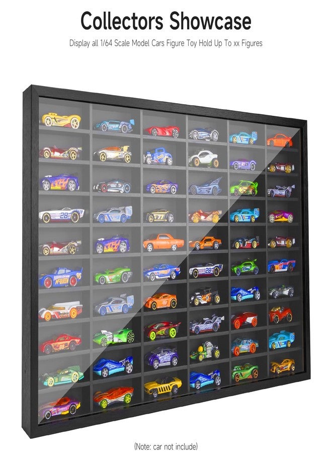 DisplayMore Wooden Wall Mount Display Case for Hot Wheels with Dust Resistant Acrylic Door ,Matchbox 1/64 Scale Diecast Model Cars Display Storage Organizer Case, Stores up to 60 Cars - Image 3